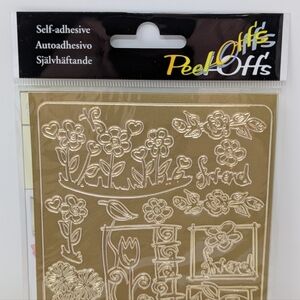 Sunrise Flowers Stickers Embossed Stickers Peel-Off Gold Acid Free